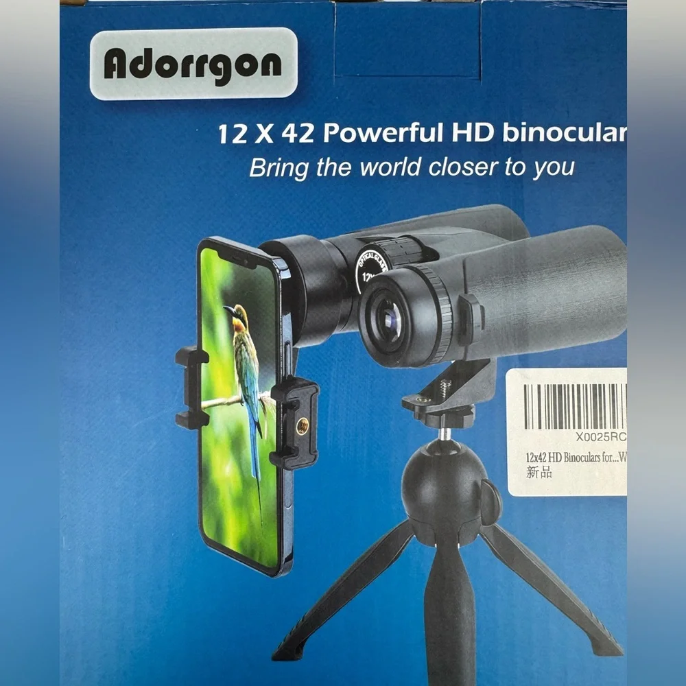Adorrgon 12x42 HD Binoculars B07GF4JCDY For Watching Hunting Travel New Open Box